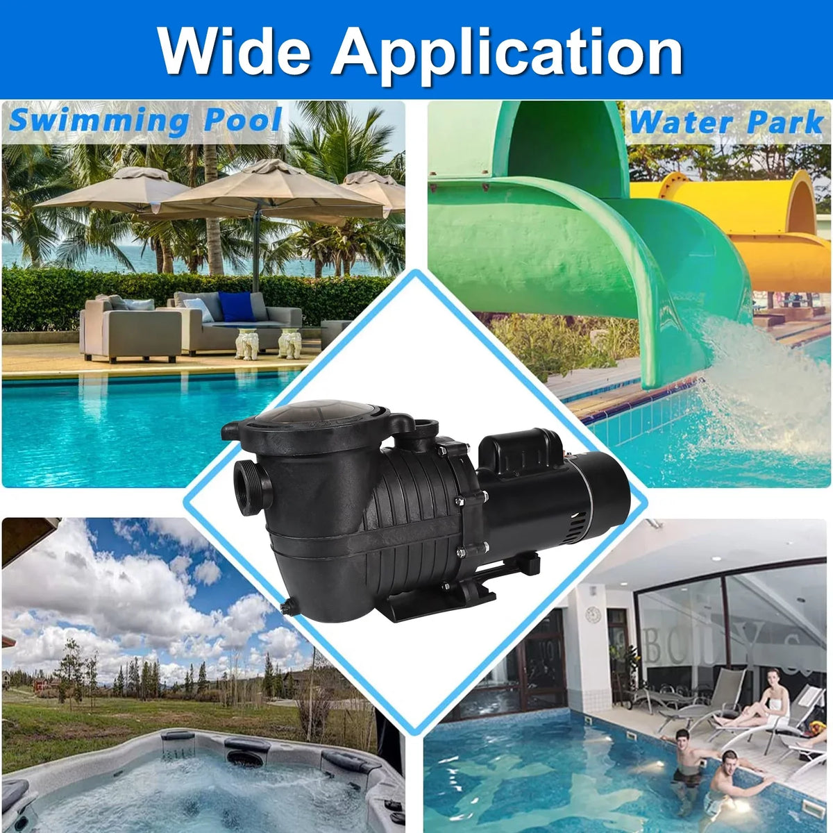Pool iMeshbean liquid Motor Inground 6000GPH, Swimming Strainer Ground Head Pool Above Max 110V-230V, and Pump, w/ for Pool 1.5HP Basket In-ground Swimming 69FT, Circulation,