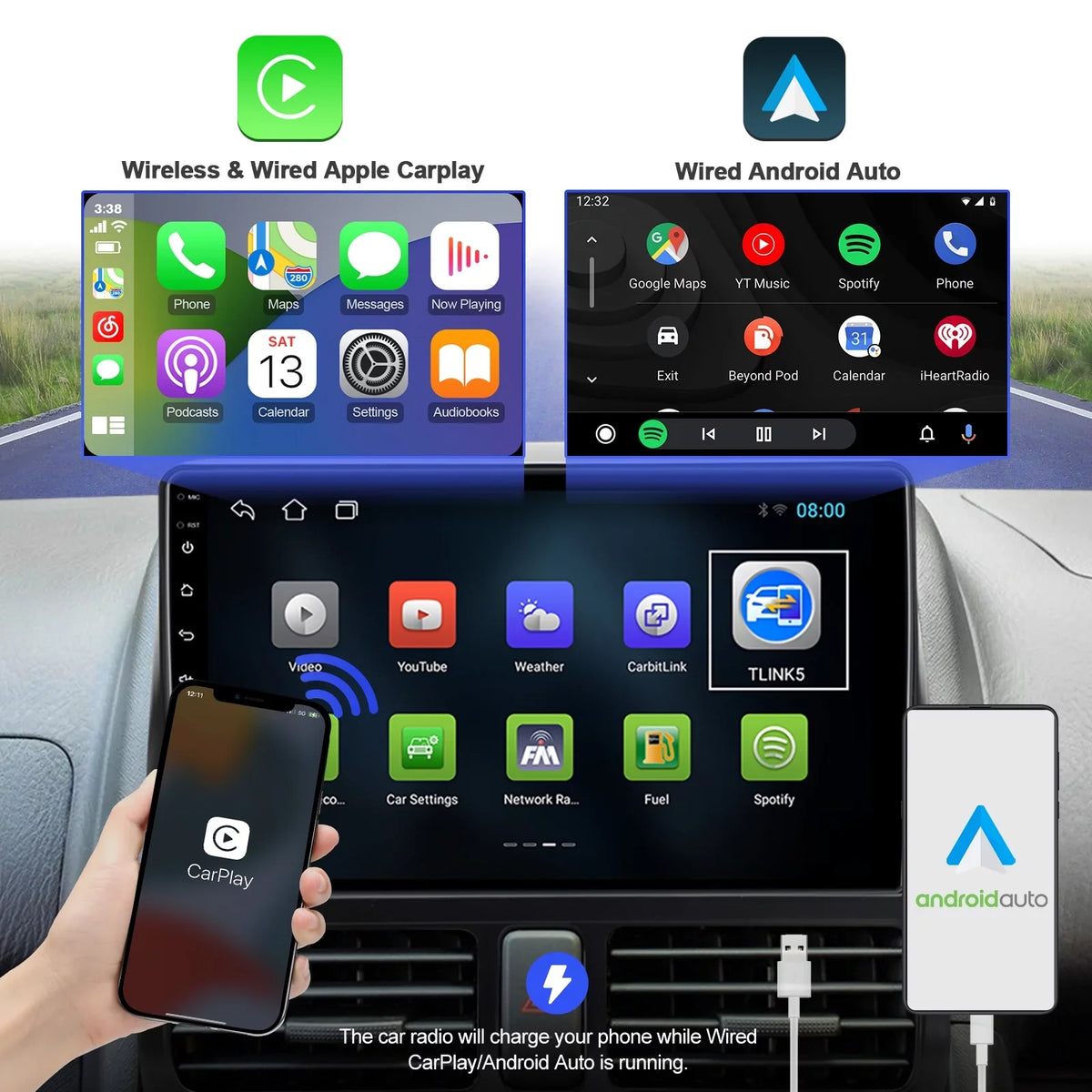 Control Built-in Android with Inch CR-V 9 Wheel Honda Car for Backup Wireless Carplay/Android TouchScreen Stereo 10 2002-2006 Auto/GPS/Bluetooth/FM/AUX-in/Steering Radio Camera Din Double