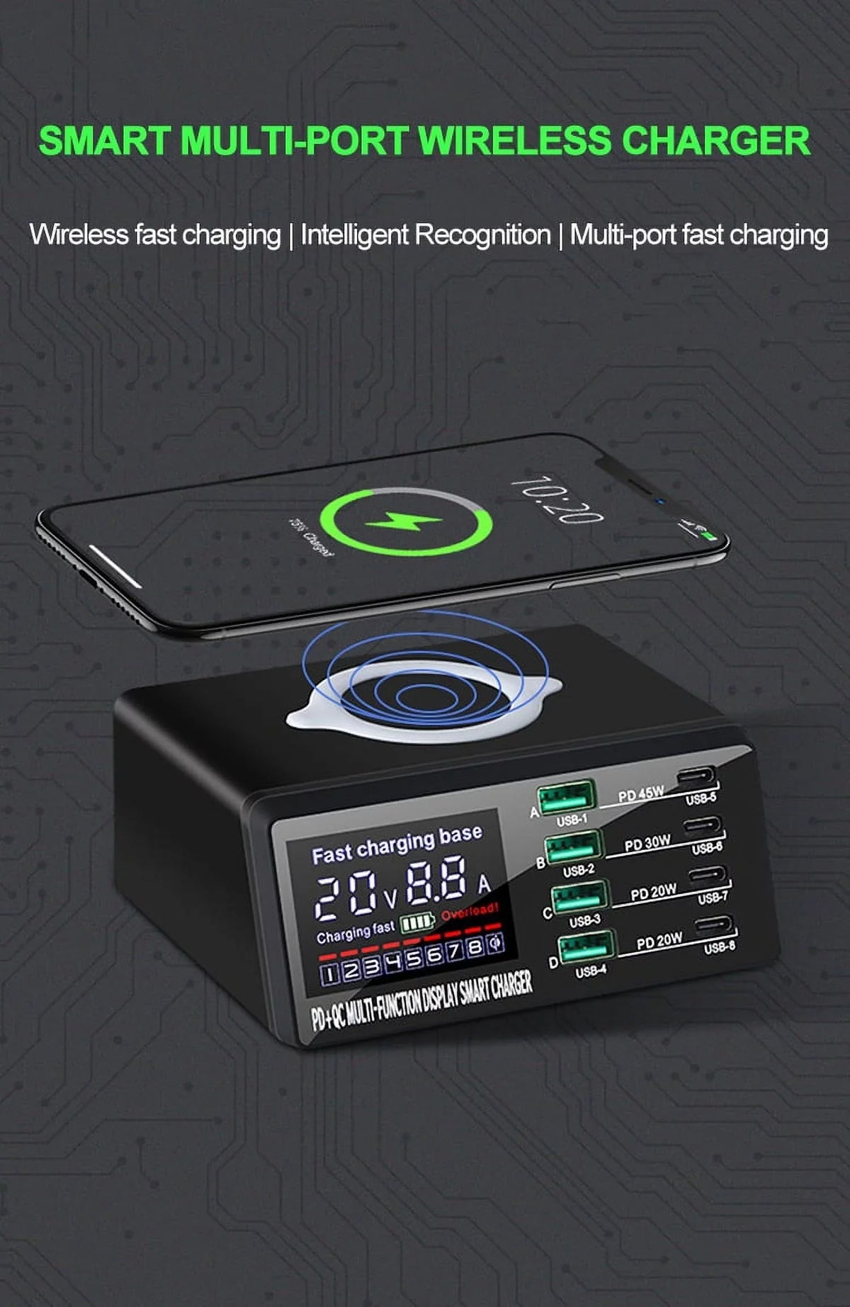 Fast Xiaomi 12 Charger iPhone Huawei Charger Charging RIWPKFH Phone 13 USB USB 110W 11 Charger Station Wireless PD For Adapter C