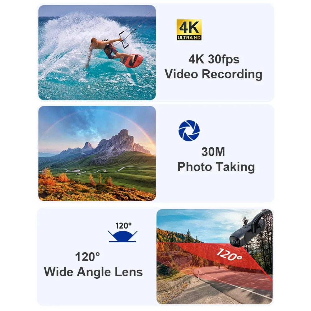 FHD 60FPS 1080P Camera Head Mounted Camcorder WiFi EP6 Andoer Wearable 4K Webcam Recorder Camera Video Hands-Off Camera Camera Vlog
