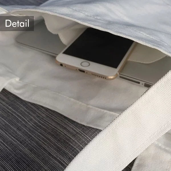 Green Shoulder Pattern Cable Canvas Tote Bag Expression Plug Sack Charging