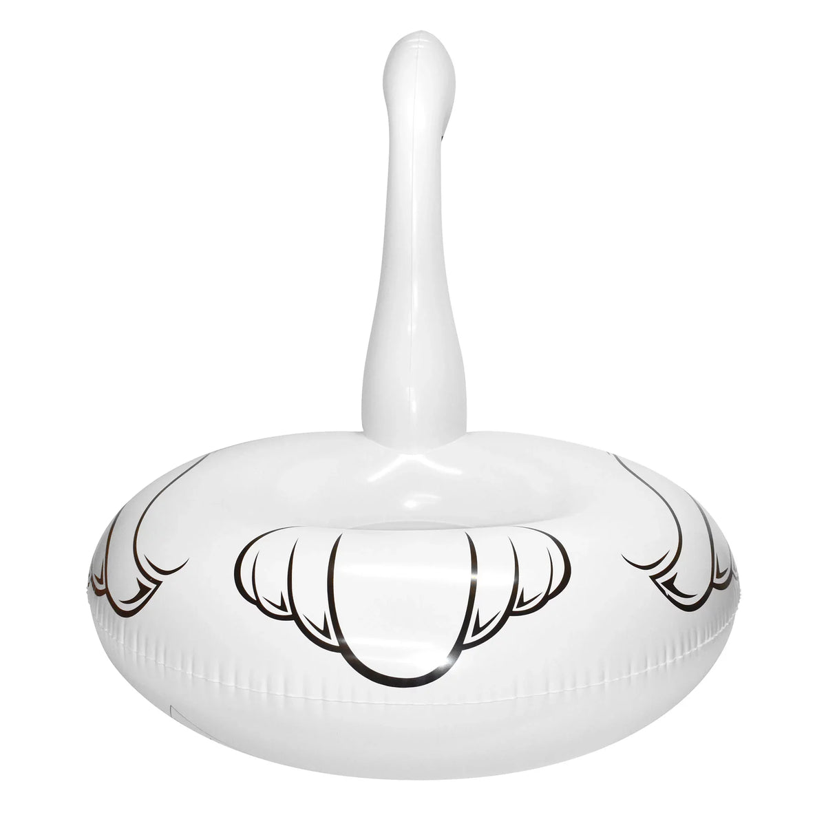 Jumbo Durable, Pool liquid Float: Raft, Party 48"x43" - Majestic CocoNut Swan Inflatable, Ring Round White Anti-Leak,