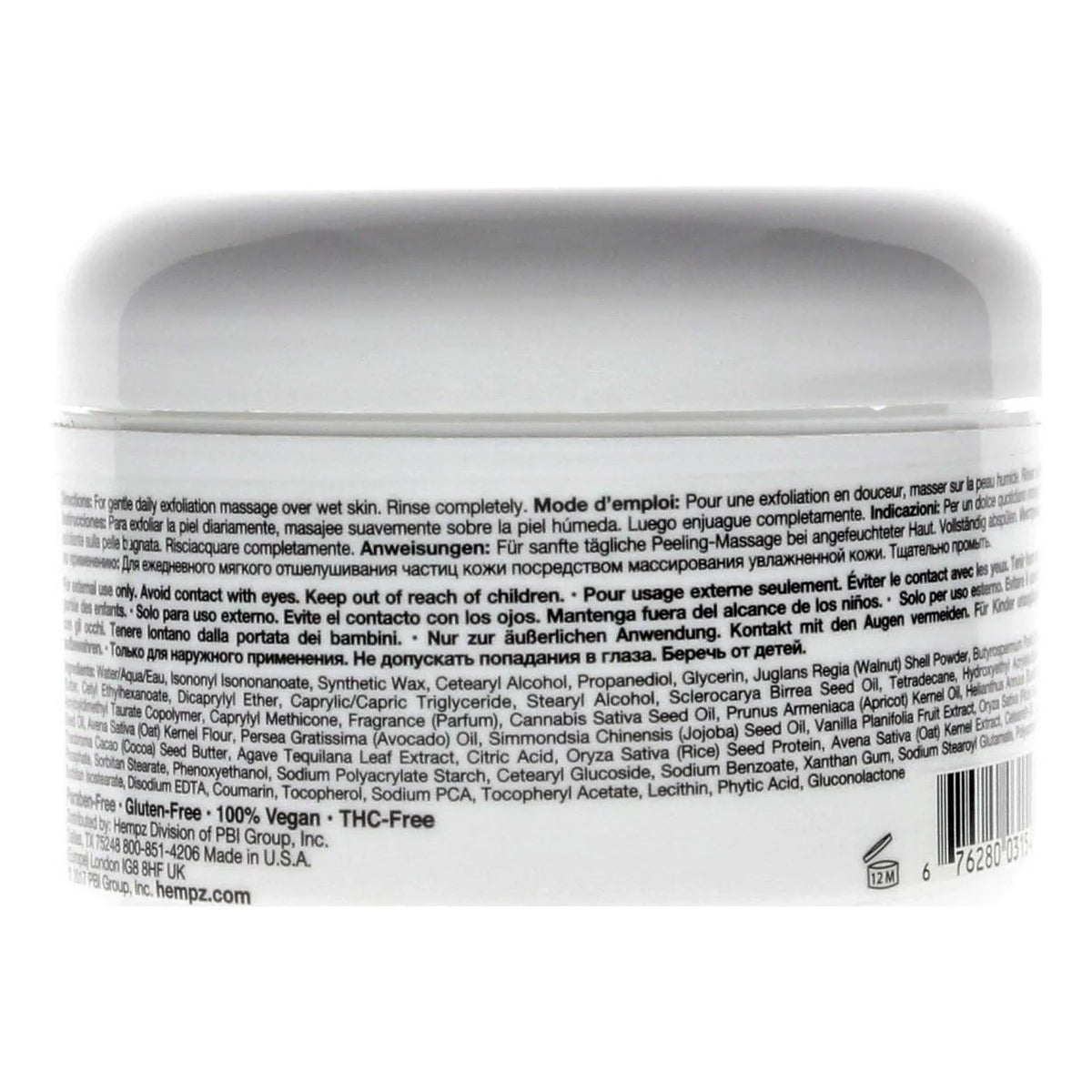 Hempz Body Milk Whip Herbal Exfoliating oz. & Honey 7.3