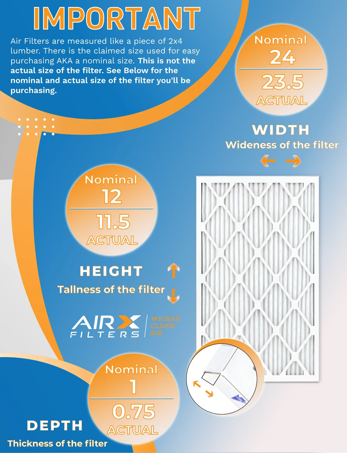 in Pack USA - to Comparable Filter MPR WICKED - of AIR. 12x24x1 Rating, CLEAN MERV 13 Made FILTERS Furnace Filters FPR AIRX 9 2200 Air & 1500 12 by
