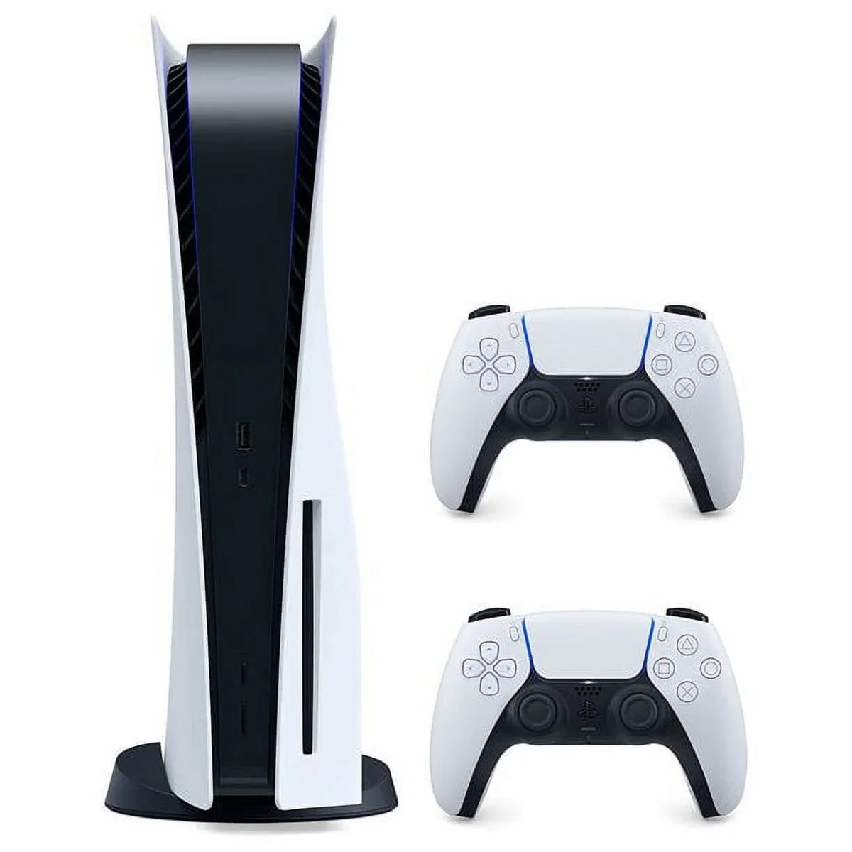 Extra and CFI1015A (Refurbished) White Restored Black Playstation with Version 5 Disc DualSense Controller, Wireless
