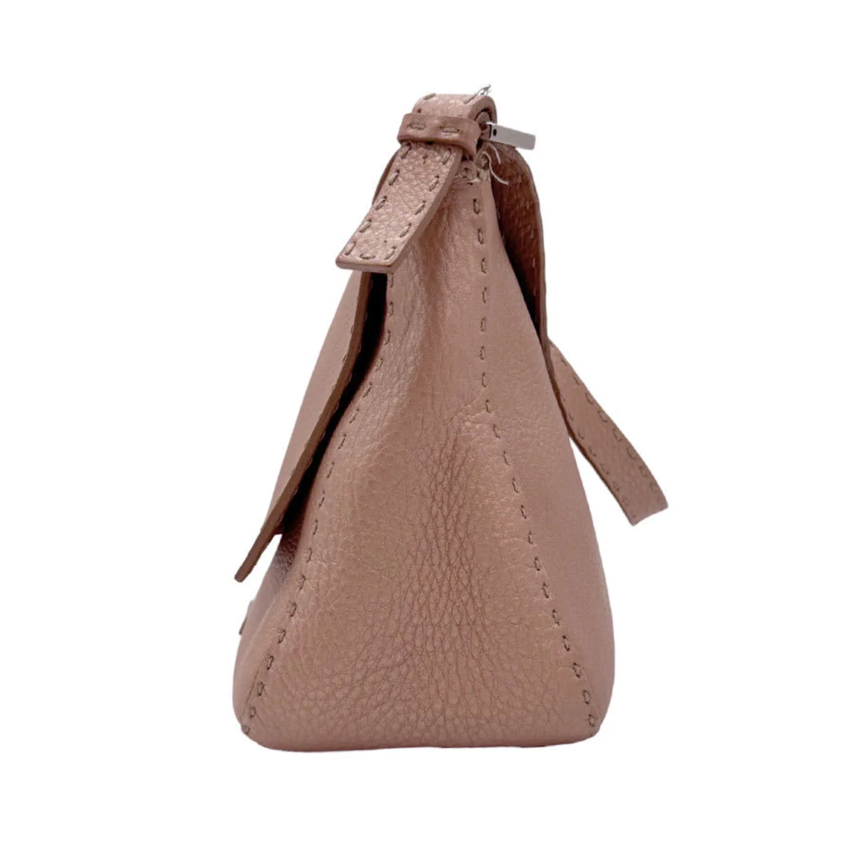 Pre-Owned Bag Leather FENDI Pink (Good) 2381-8BR102-NDU-039 Selleria Metallic z0591 Shoulder Women's