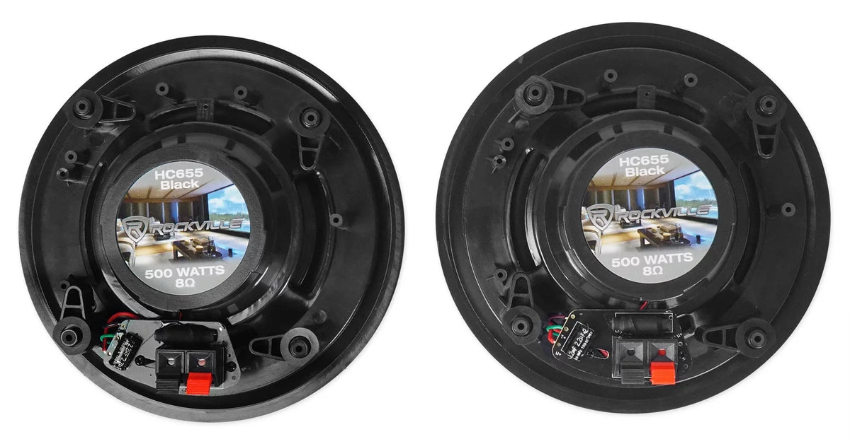 Rockville Ceiling 8" Home Speakers Black SINGMIX Receiver Bluetooth 5 Amp+(4)