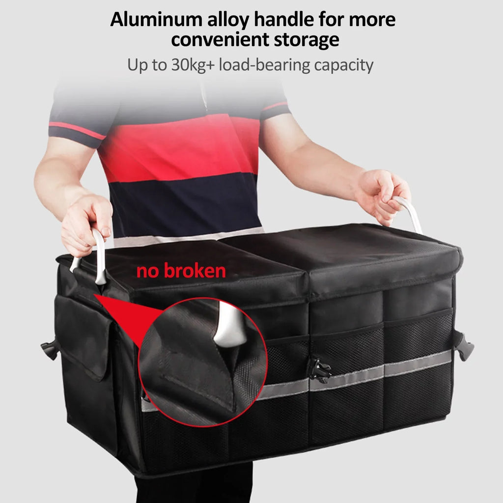 28L Automotive Cargo Storage Box, Car Strip, Trunk Oxford Reflective Cloth Organizer,