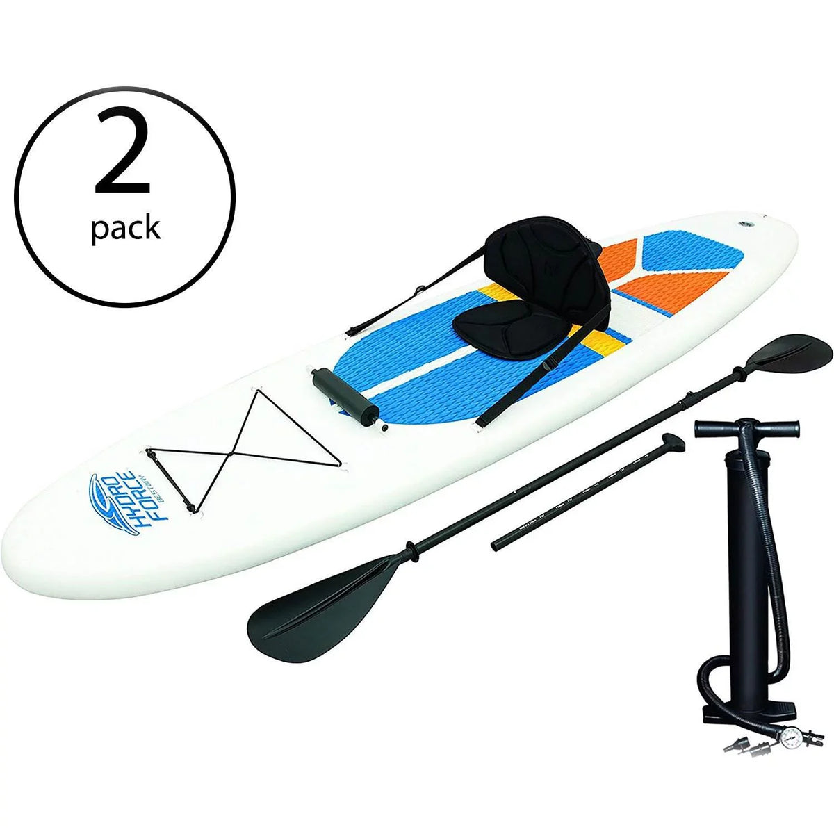 Inflatable 10' Hydro-Force Cap White Board Bestway (2 Stand Paddle Up Pack)