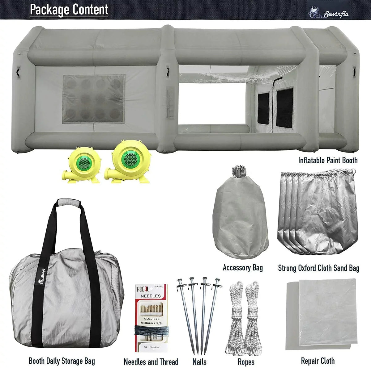 Professional Inflatable Painting Car Booth Sewinfla Booth Inflatable Paint Portable with Booth Blowers Spray 23x13x8.5Ft