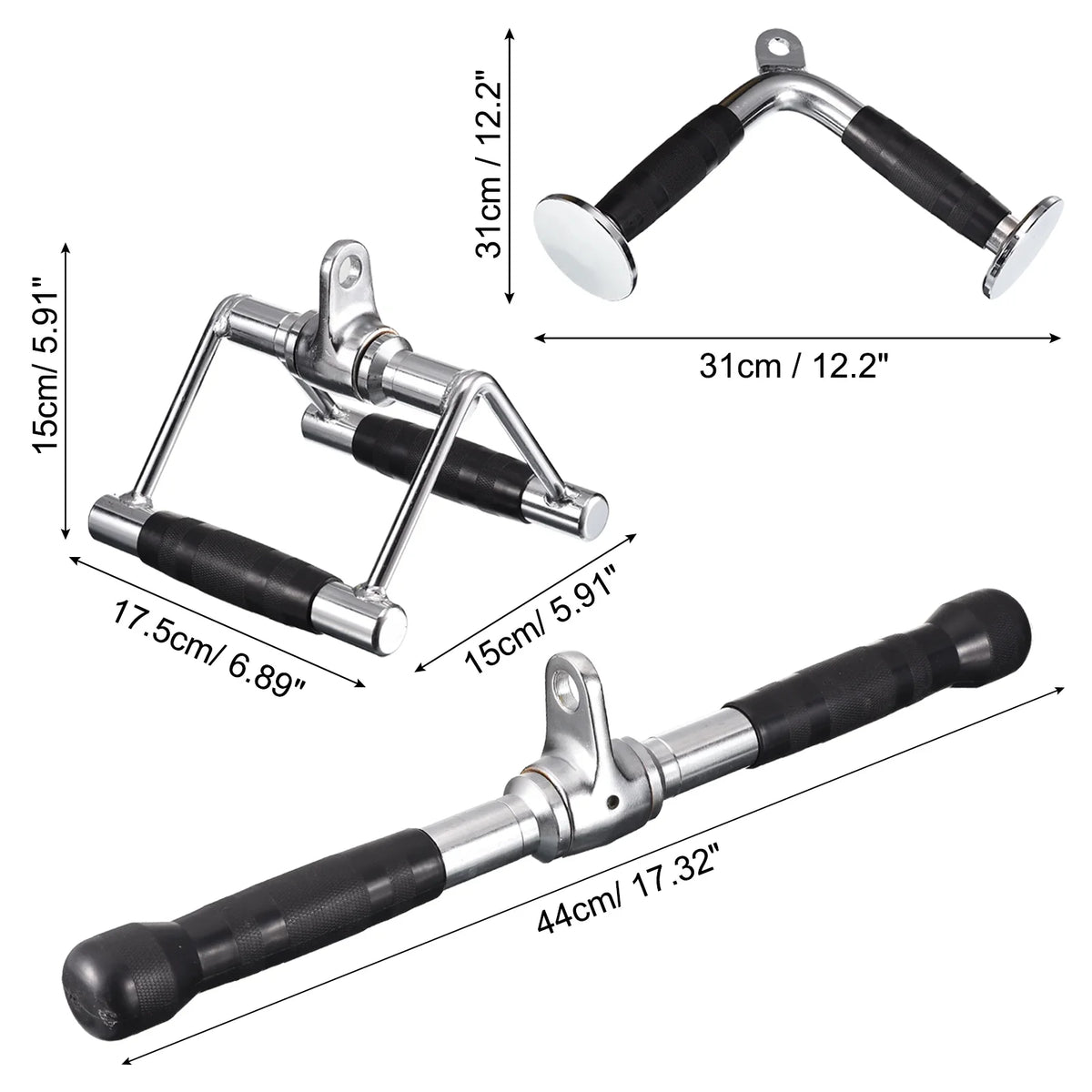 Tricep Press Down Cable Attachment Gym for Accessories, Machine Silver