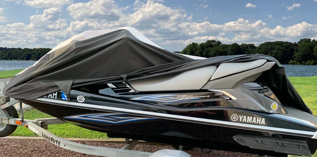 STX for 900 Jet KAWASAKI PWC COVER HEAVY-DUTY SUPER 1997-2006 Compatible Ski Trailerable Cover Black/Grey JetSki Cover PWC