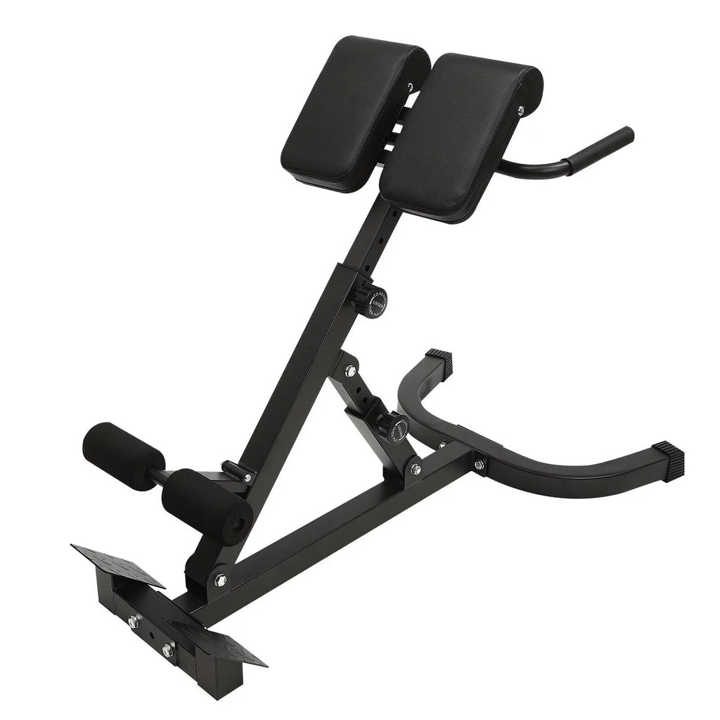 Adjustable Back Machine, Bench Roman in Multi-Functional Extension Hamstring Bench Chair Hyperextension 40.55*27.55*44.48 - Black