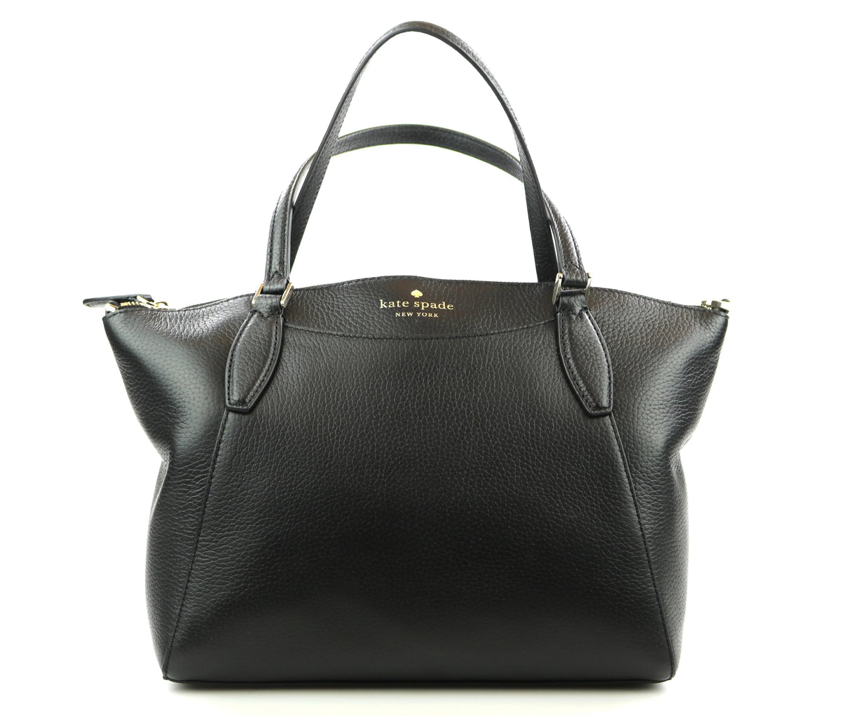 Crossbody Leather Monica Satchel Bag Spade Medium Handbag Black Kate Pebbled