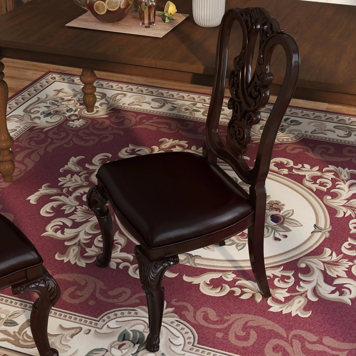 2 Brown IDF-3319W-SC Chair- Woden - America Pack Of Cherry Furniture Side
