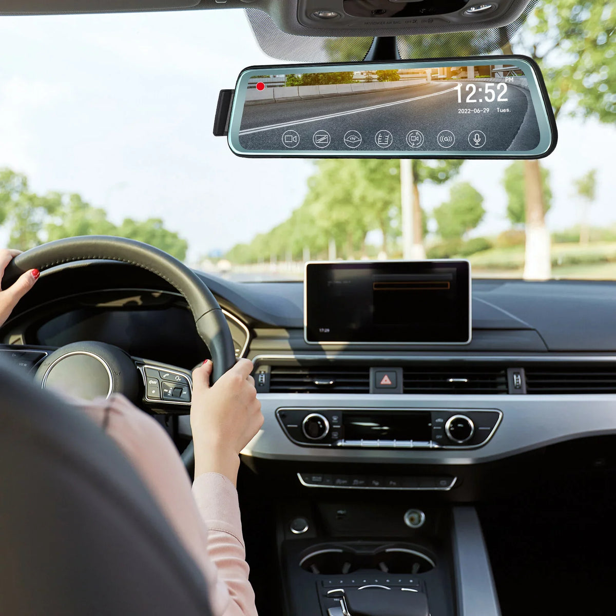Dash Front 10' 170° Parking Camera ViewFHD Monitor Loop G-Sensor, ' 1080P Rear Backup Mirror w Cheefull and Cam Touch Full Wide Rear Recording, Camera Mirror Angle Screen
