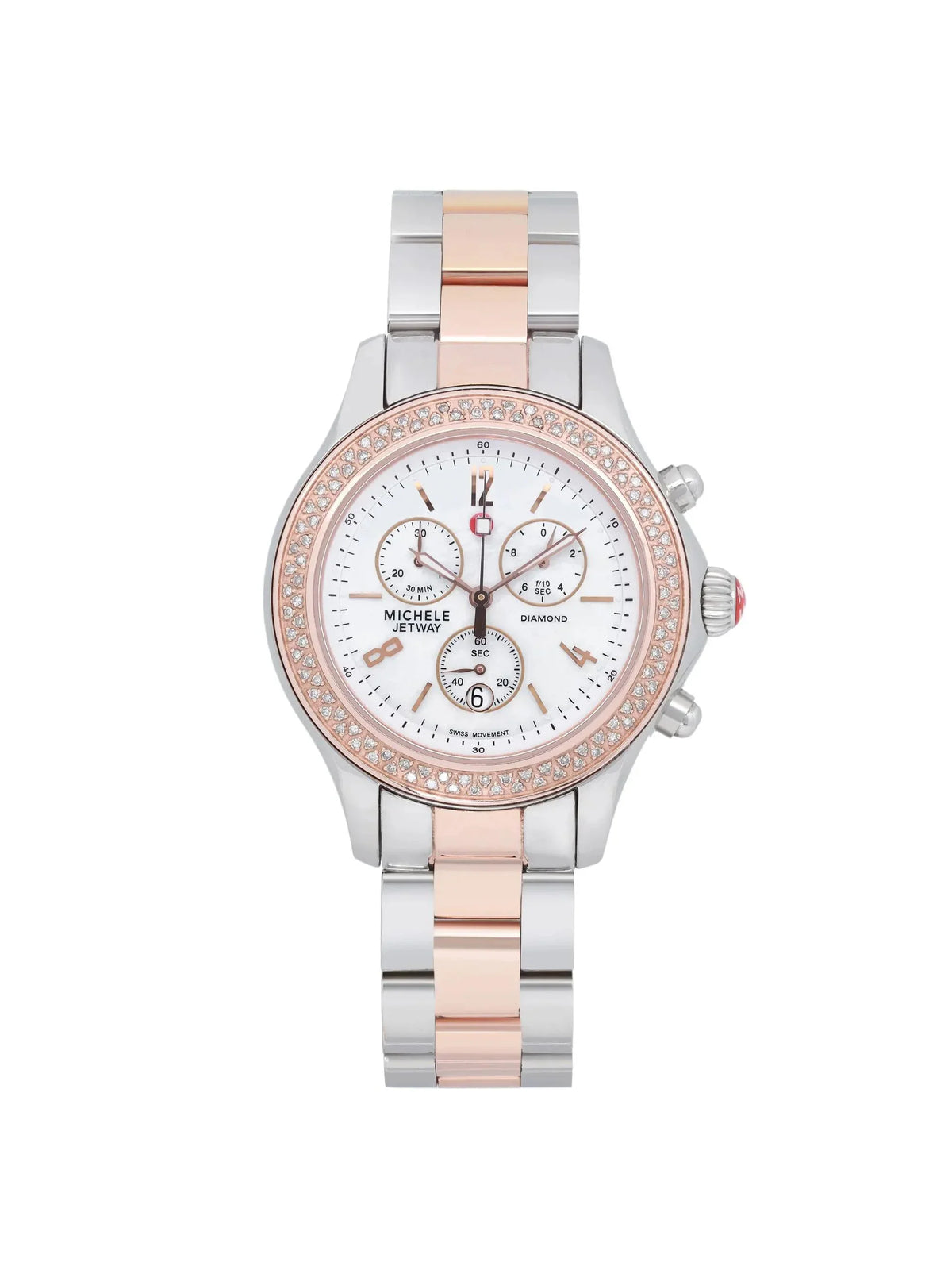 Quartz Ladies MWW17A000017 0.50cttw Watch Diamond Michele Jetway Steel 40mm