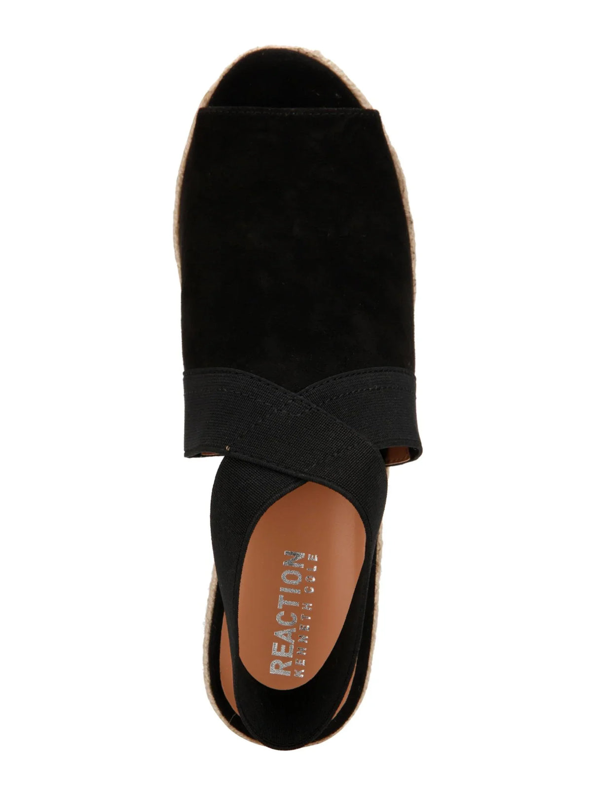 REACTION 1/2" Wedge M Stretch Womens Ankle On Flex 8.5 KENNETH Toe Strap Carrie Round Espadrille Comfort Shoes Padded Slip Gore COLE Black Platform