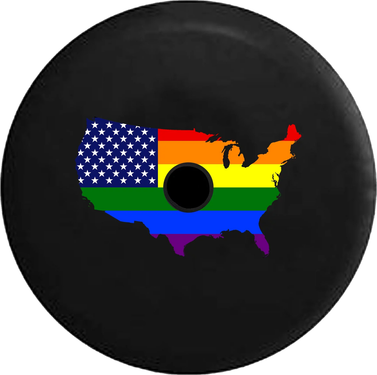 United RV Tire Wrangler Map States Gay JL 2019 2018 America 32 LGBTQ Camera Spare Jeep Flag Cover Backup of for Inch