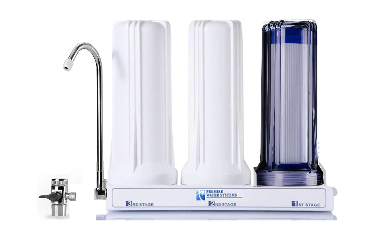 /GAC Premier Top Counter Sediment/Carbon System Block Filters liquid with Triple Filtration