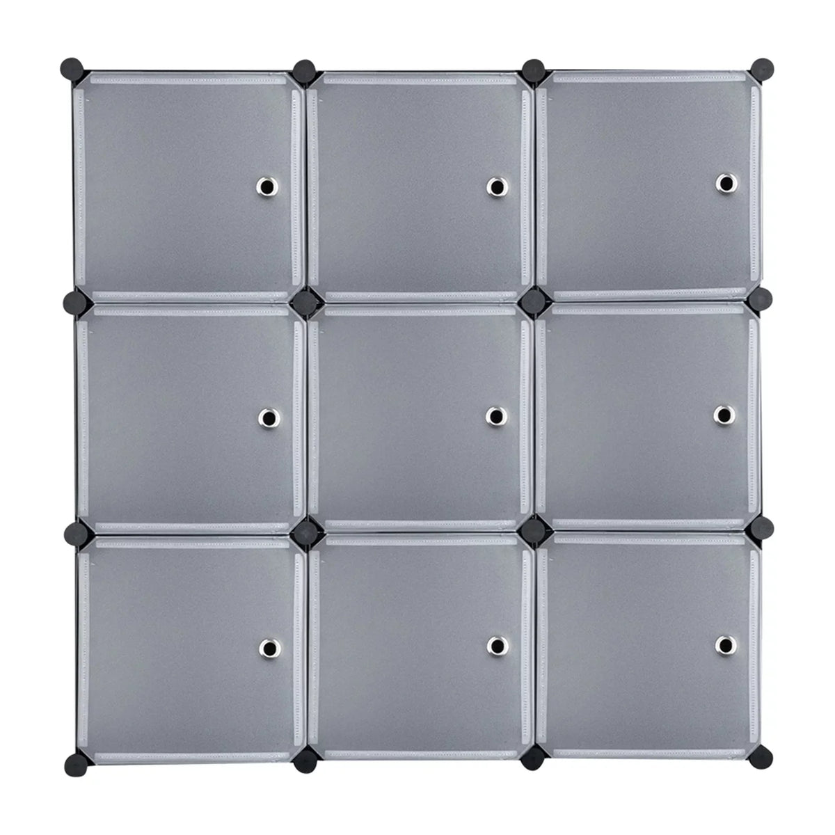 Storage Doors DIY 9-Cube Book Organizer Units, Plastic Closet Cabinet, with Shelving Modular Shelf BMTBUY