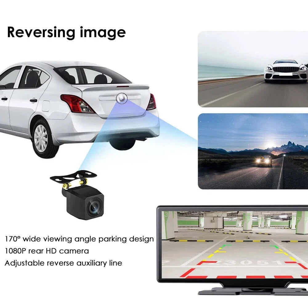 JLLOM 10.26inch Wireless USA Dash 2K Screen Auto 1080P Touch Cam Android CarPlay Car