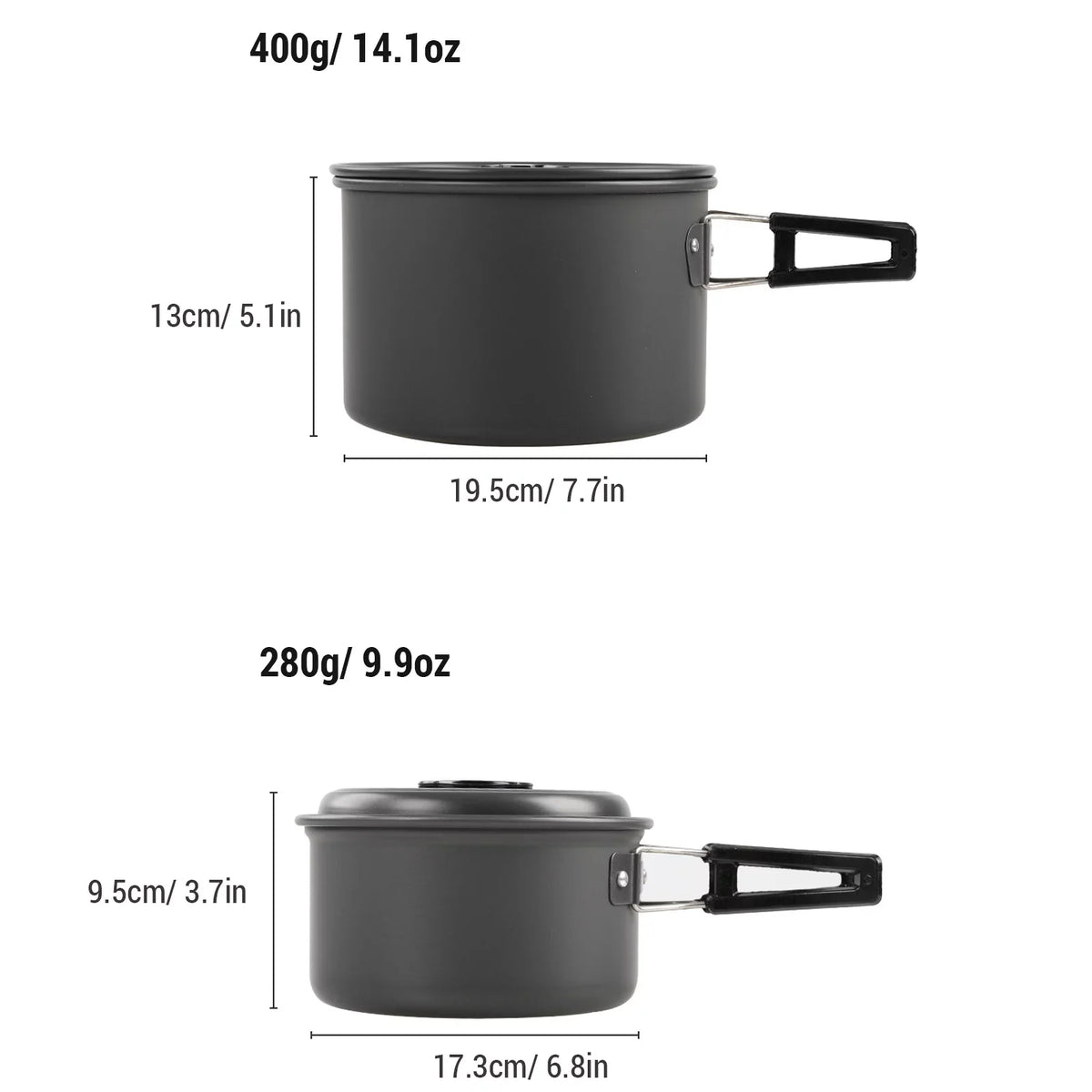 Mess Camping Yabuy Hiking with Non-Stick for Backpacking Set Pot Pan Camping Cookware Kettle and Kit