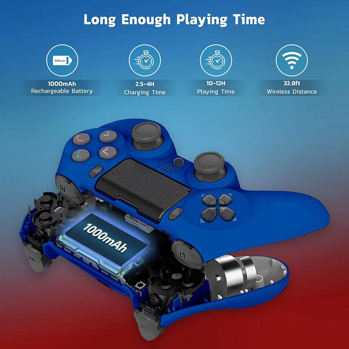 PRO Wireless (Blue) S20 1,000 Plus BlueTooth GamePad Slim Compatible Speaker/Gyro/Remote Galaxy with Controller Battery/Built-In
