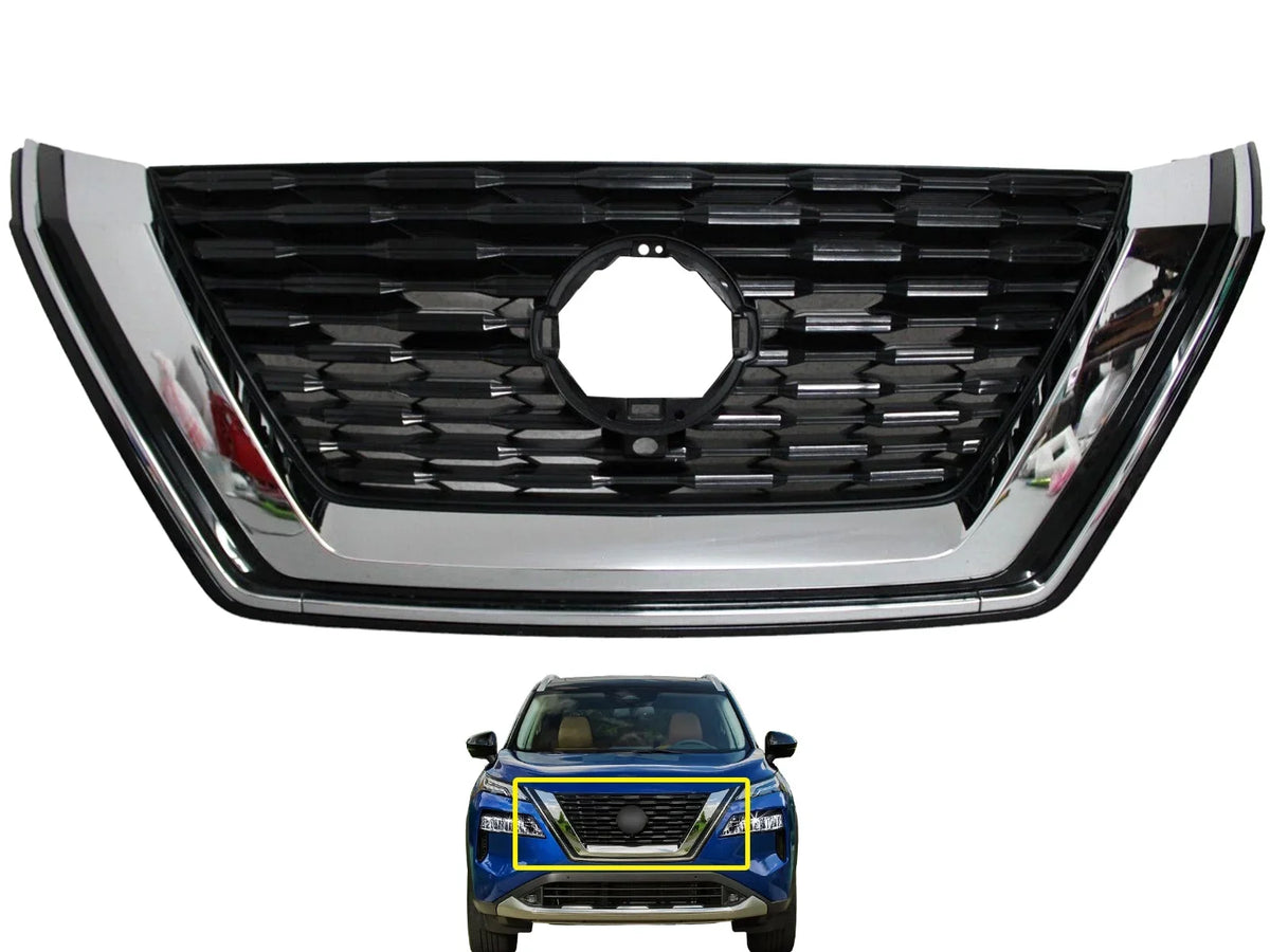 With Bumper Option Upper Chrome Rogue 2022 With 2021 Camera 2023 Grille Front Compatible