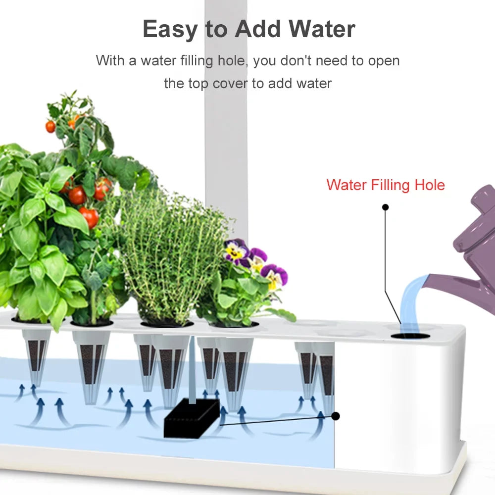 Kit Smart Tank Office Timing Height 15W Indoor Smart Hydroponics Automatic for System Pump Kitchen Grow Growing Pods Adjustable 2L Garden with Home 9