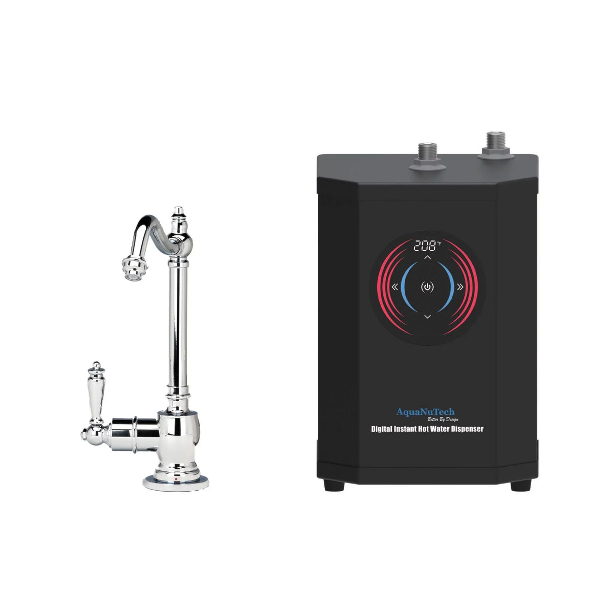 AquaNuTech with Dispenser, Hook liquid Faucet Spout Filtration Only Hot Chrome AquaNuTech Traditional