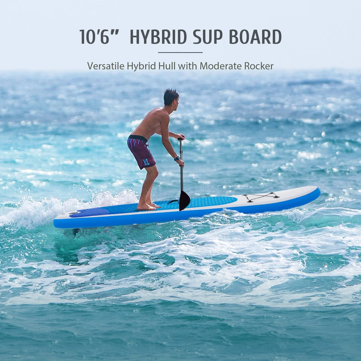 w Set, Paddle Board Board Accessory Inflatable SUP Blue for Hybrid 10'6" Preenex Adults