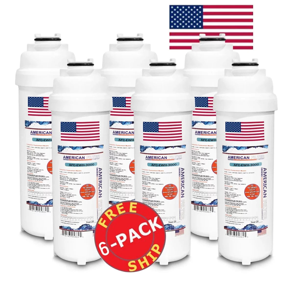 6 AFC-EWH-3000 Model , Filter liquid with Filters Made , # - Compatible Fountain , U.S.A. AFC WaterSentry® in - Brand HTHB-OVLEBP-I