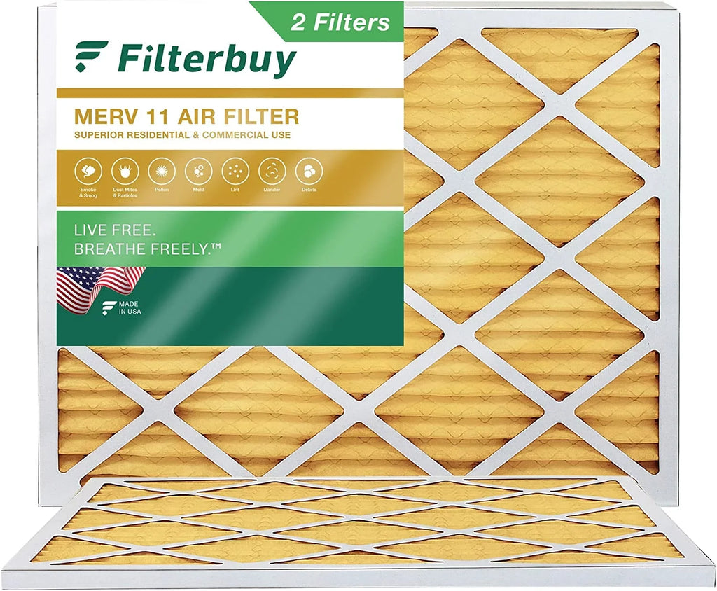 HVAC (2-Pack) Pleated Air AC 10x14x1 Filters 11 Furnace MERV Filterbuy