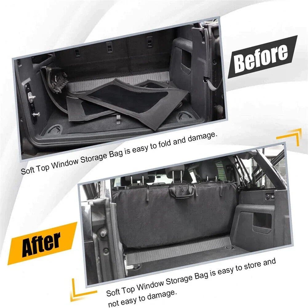 Top Bronco Window Storage For Portable 2021-2023 Organizer Door Bag 4 Black Soft