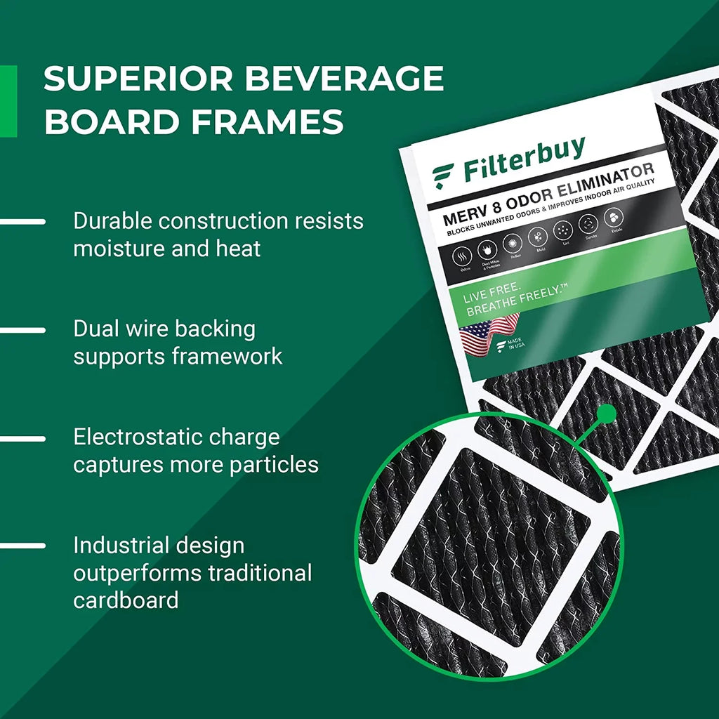 Activated Eliminator 18x18x1 Pleated with Furnace (3-Pack) Air Carbon 8 AC Odor Filterbuy MERV HVAC Filters