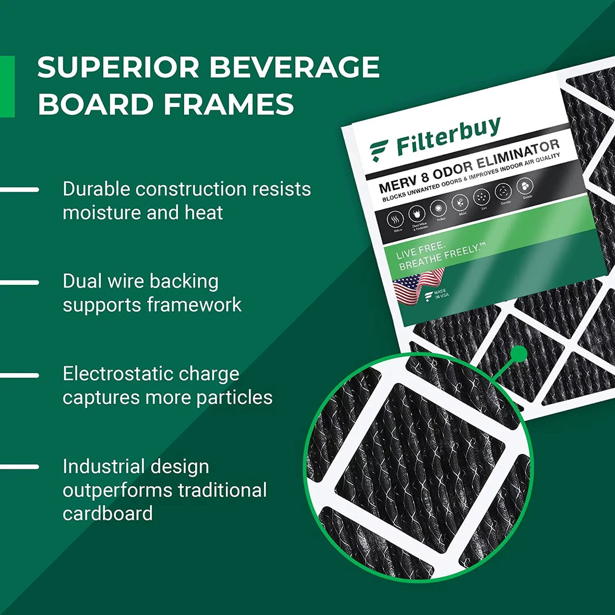 Activated Eliminator 18x18x1 Pleated with Furnace (3-Pack) Air Carbon 8 AC Odor Filterbuy MERV HVAC Filters