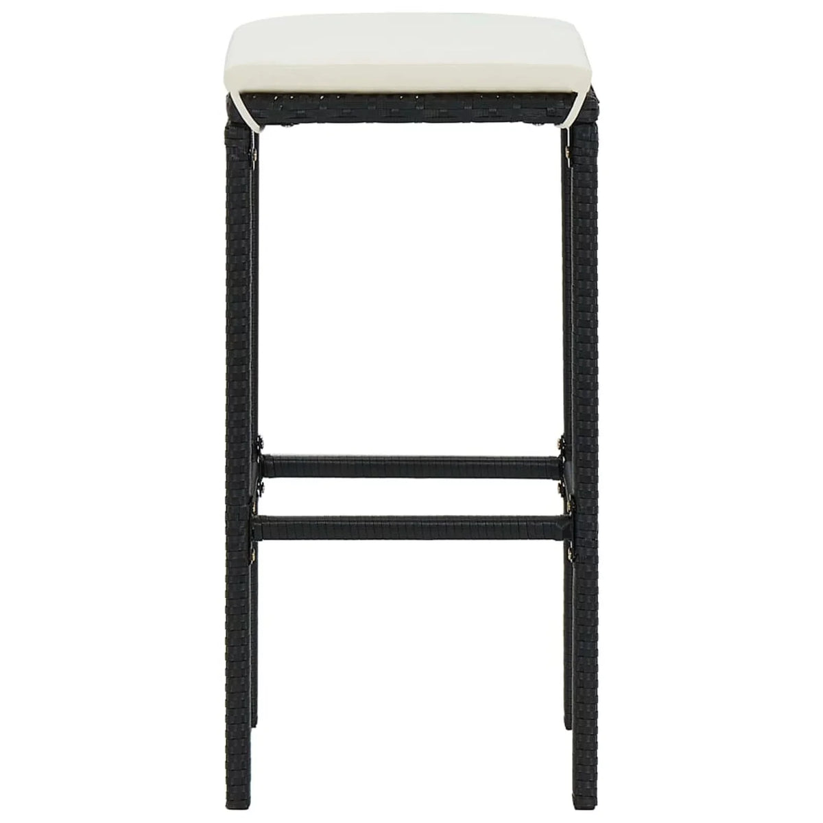 Table Terrace, and Cushioned Bistro, Set 3 Dining 2 Piece Black Backyard, Set Stool Garden Dcenta Pub, Shelf Chairs Storage Poly with Rattan Patio Bar for