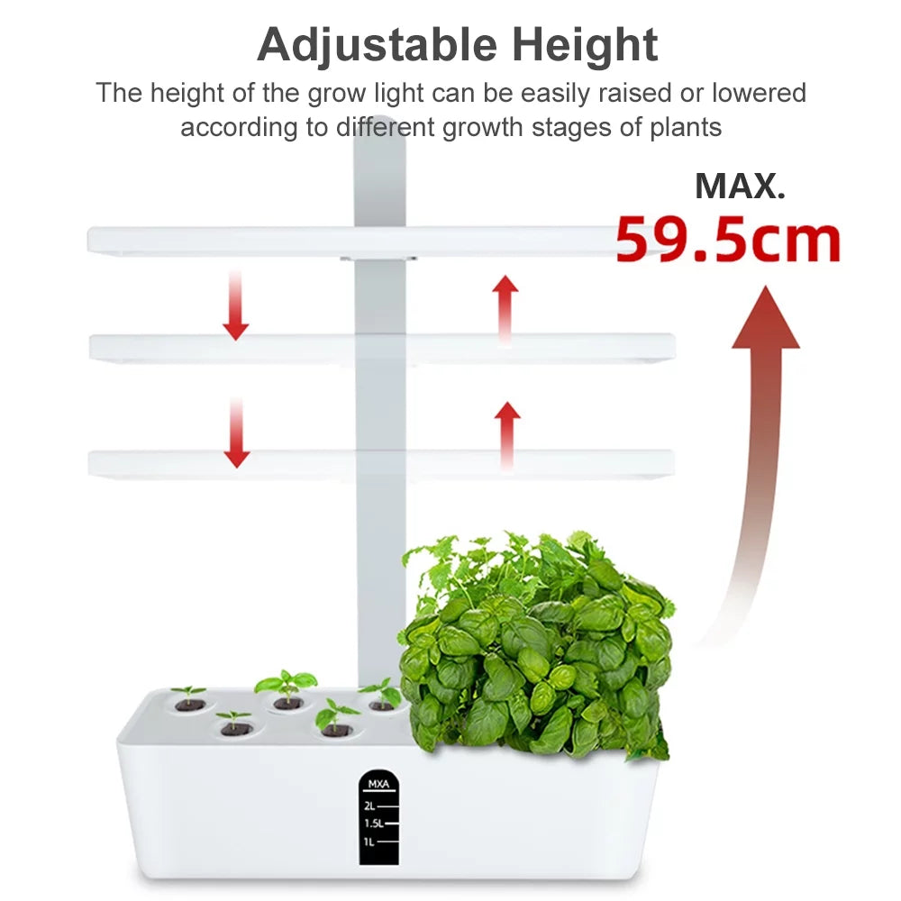 Kit Smart Tank Office Timing Height 15W Indoor Smart Hydroponics Automatic for System Pump Kitchen Grow Growing Pods Adjustable 2L Garden with Home 9