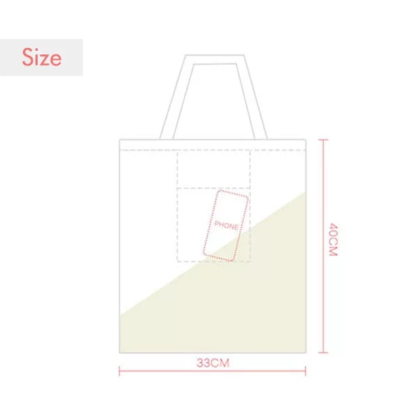 Green Shoulder Pattern Cable Canvas Tote Bag Expression Plug Sack Charging