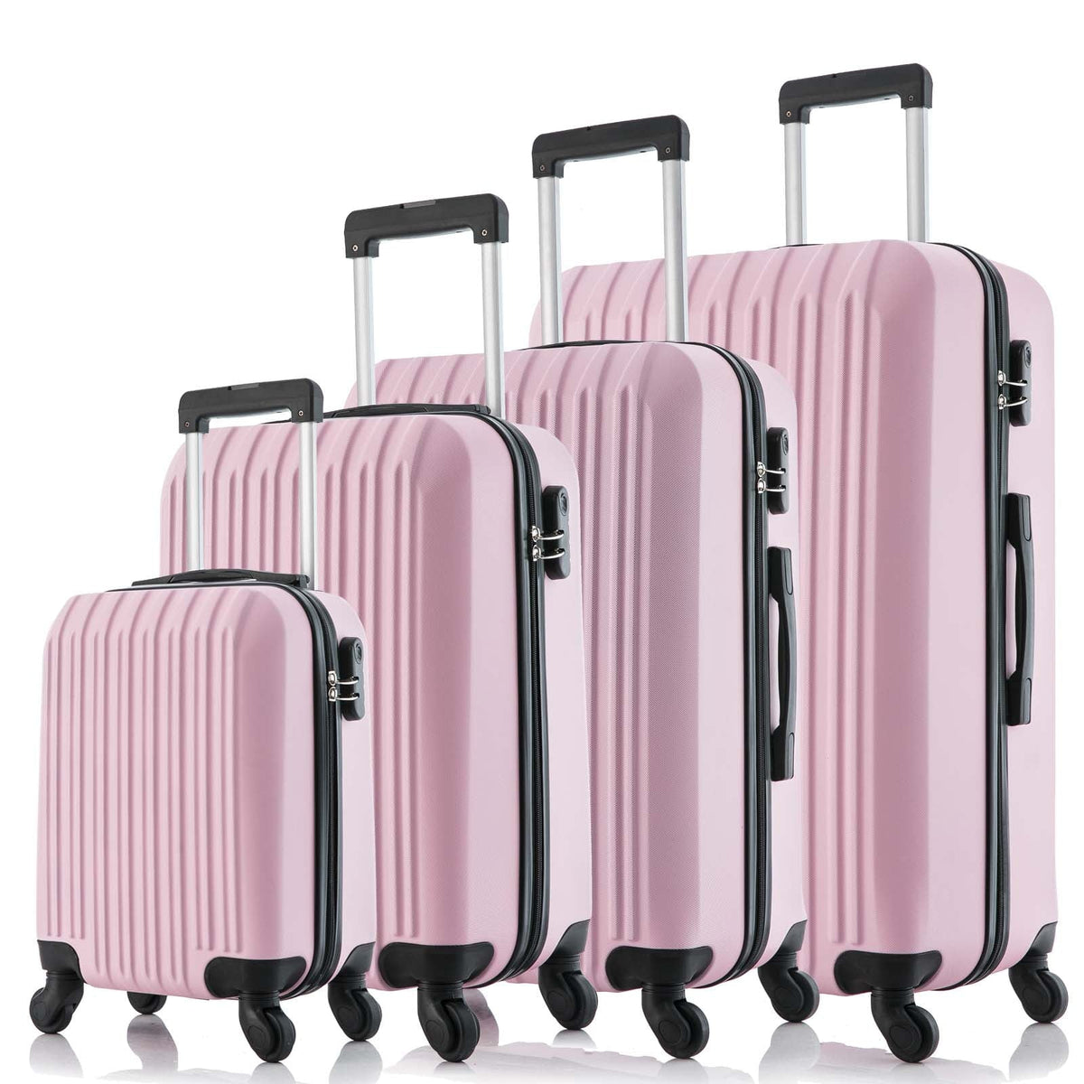 inch) Lightweight Wheels Luggage Spinner Piece Pink Suitcase (16/20/24/28 5 Hardshell Set Sets ABS