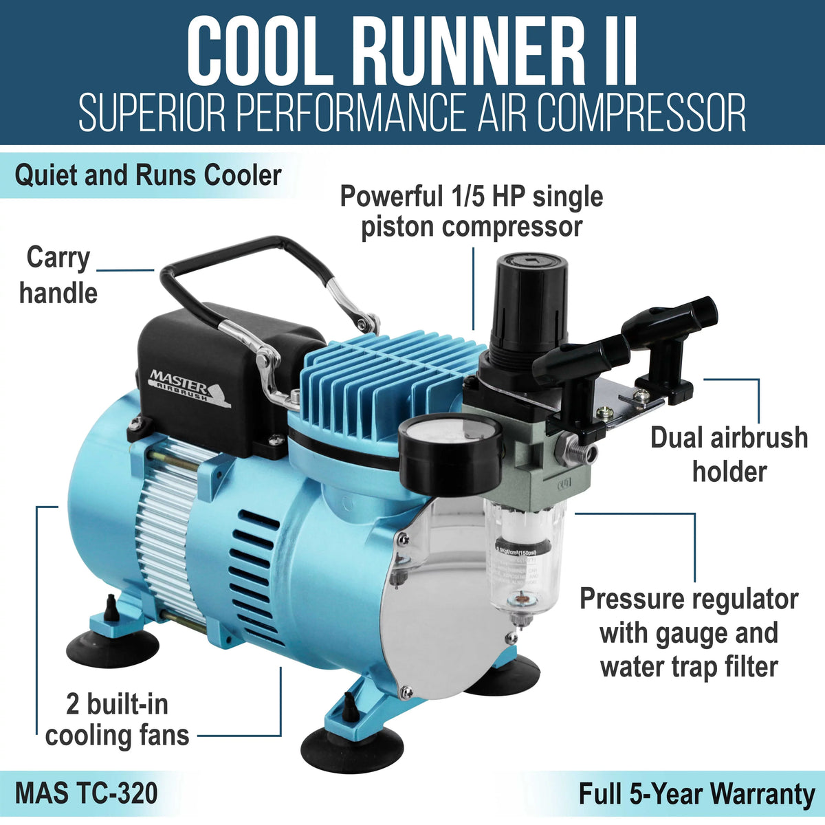Master Hose Colors 6 TC-20, G22, with Professional S68, E91 Kit Airbrush Compressor Air Createx Master Wicked &