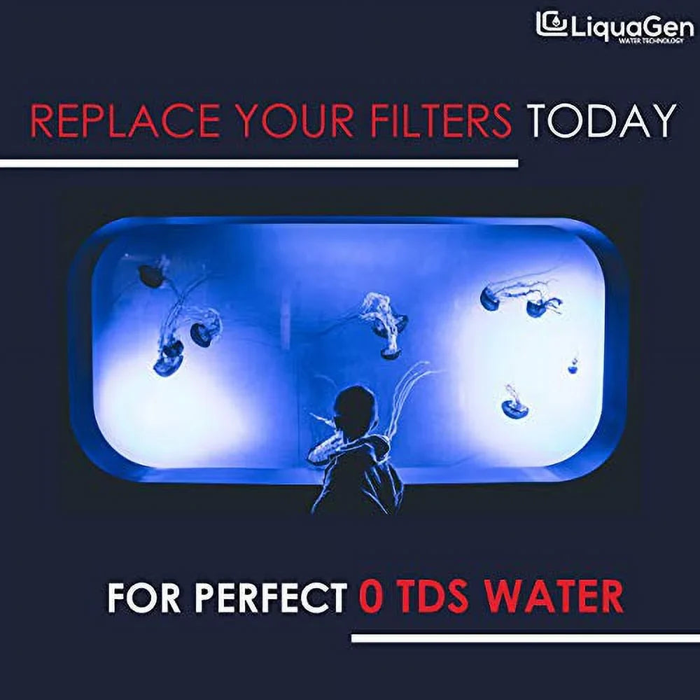 liquid 2 Filter Engineered Systems Ultrapure Canisters - Inline - Inlets Deionization for Easy 1/4" Pack (DI) Zero Change Replacement | for TDS RO/DI Universal | LiquaGen