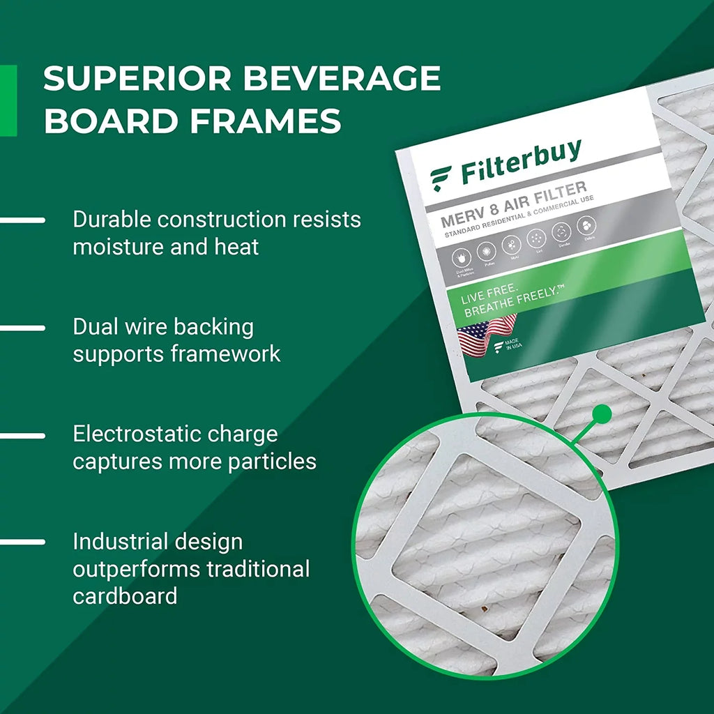 8 10x16x4 HVAC Filters Furnace Pleated (4-Pack) Filterbuy Air AC MERV
