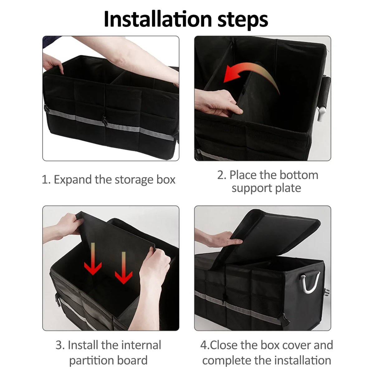 Capacity Cloth Trunk Automotive Reflective Organizer, Storage Cargo Oxford Folding Organizer, Apexeon Box, Strip, Car 28L