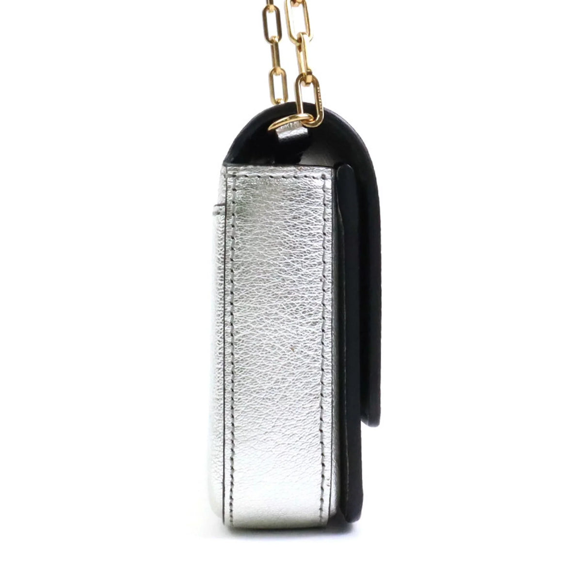 bag silver BURBERRY leather shoulder Burberry ladies diagonal (Good) Pre-Owned