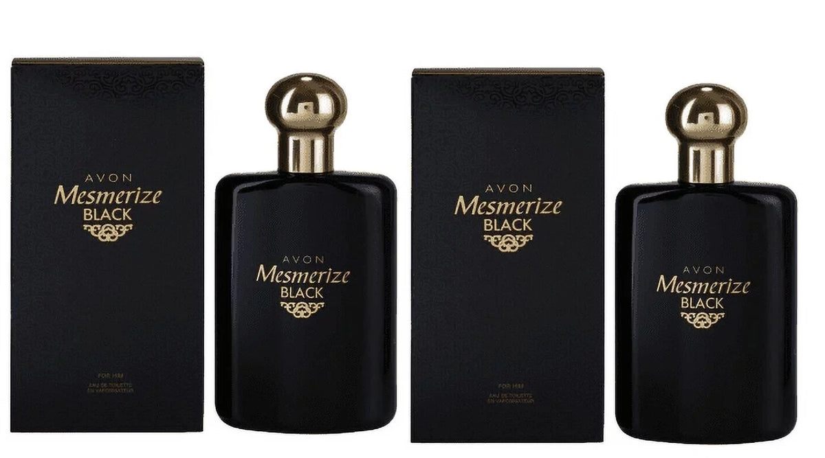 2 Lot for Black Eau Oz Mesmerize 3.4 Him of de Fl Toilette Spray Avon