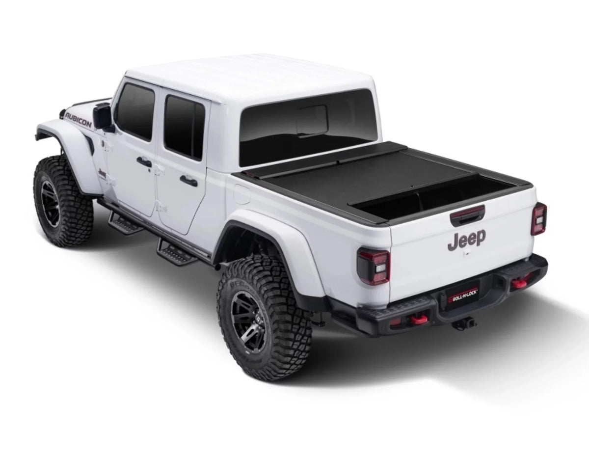 | 2020-2023 w/o | System by Jeep Rail RealTruck Gladiator Trail Retractable Select Cover Bed Compatible LG496M 5' Truck with (60") Bed M-Series Roll-N-Lock Tonneau