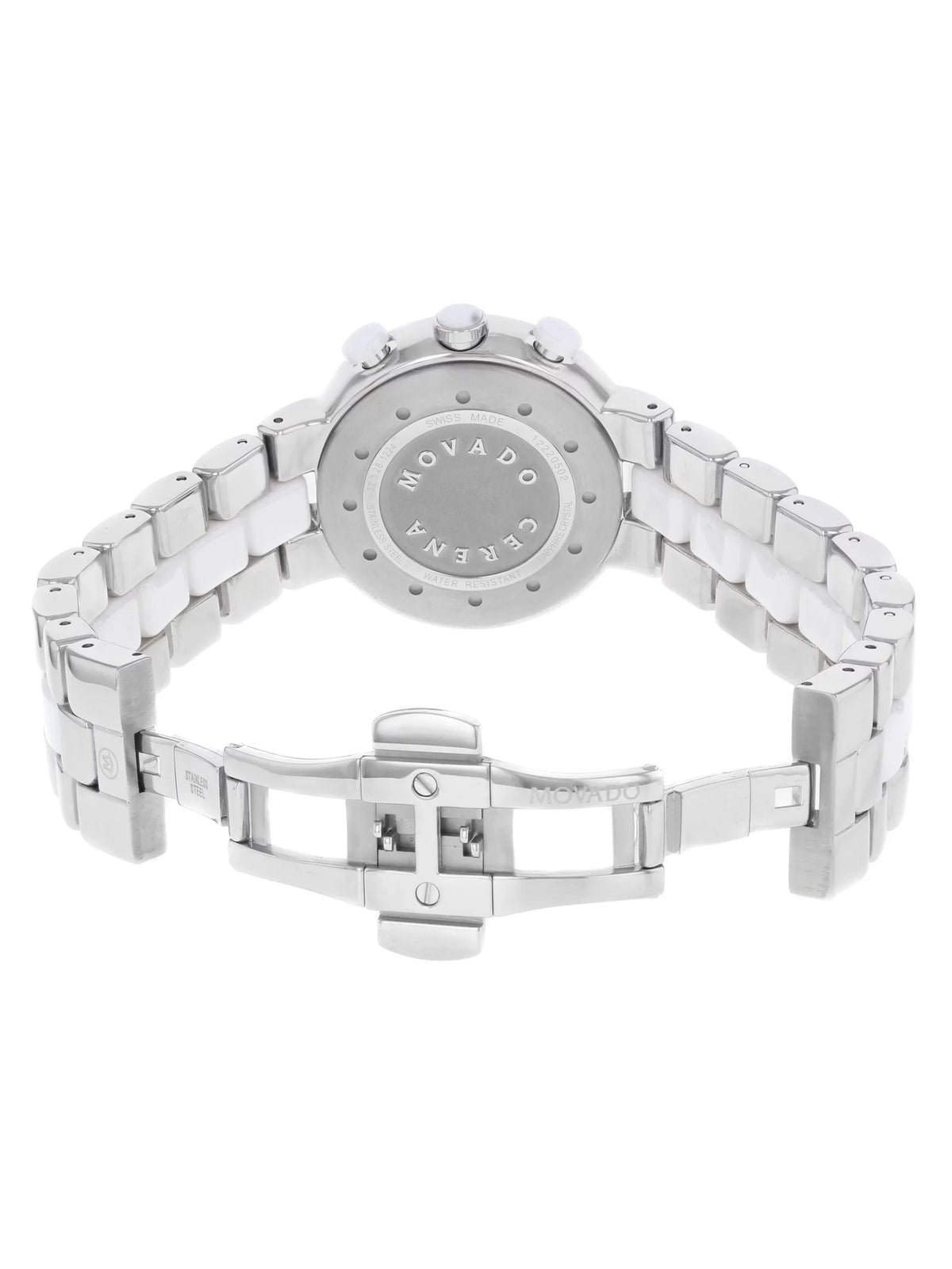 White Ladies Ceramic Watch Cerena Movado Chronograph 0606758