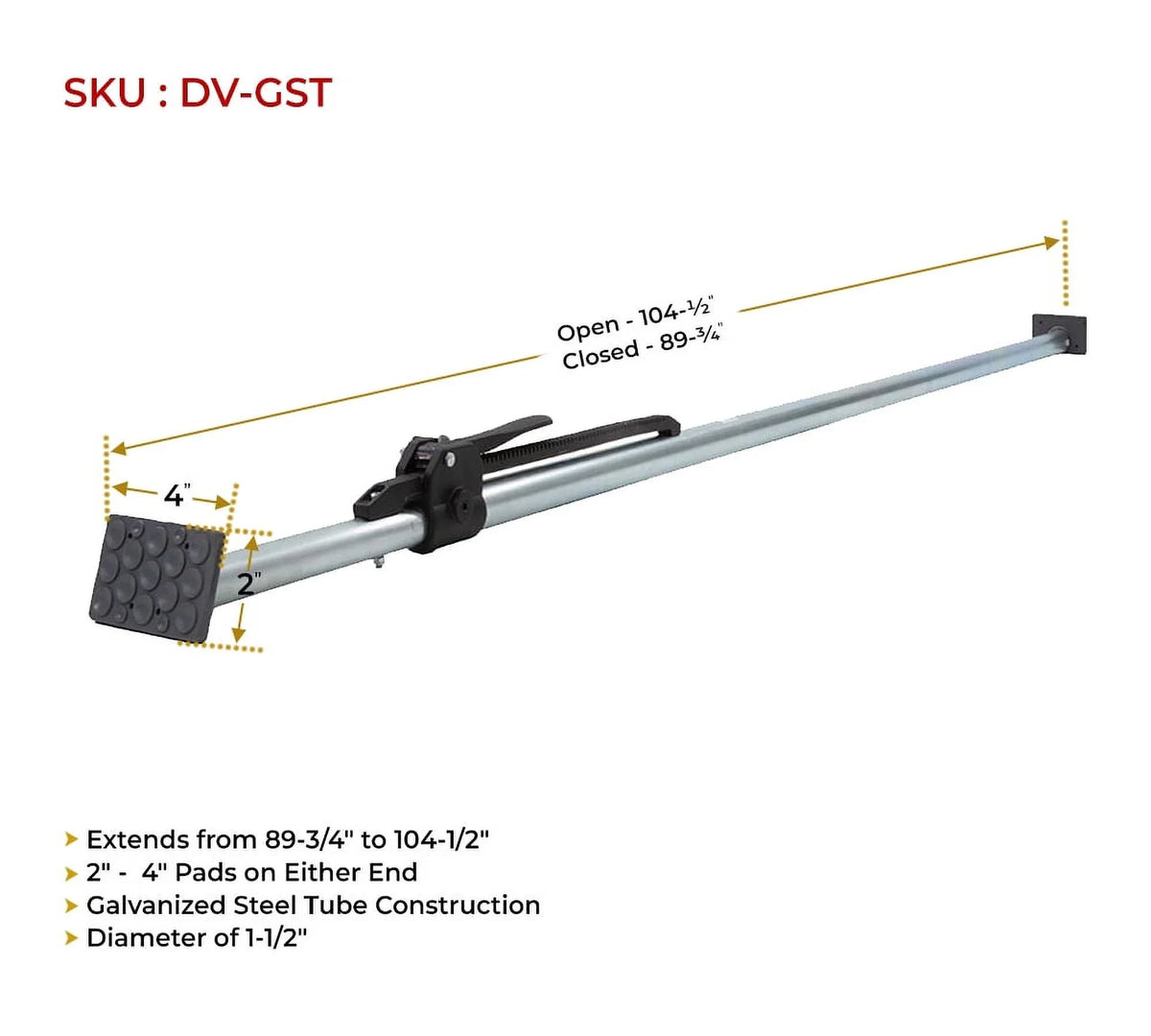 (2 Pack Load with Cargo Semi and 89.75" for Trailers Enclosed 4" Tie-Down Lock 2" Inches Steel to - Bar Pads 104.5" Long Trucks ) in Adjustable